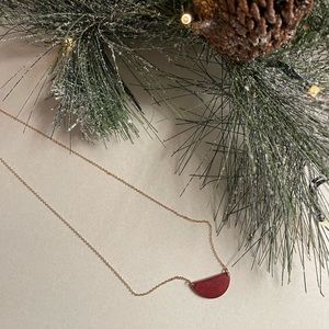 Ten Thousand Villages Red and Gold Pendant Necklace